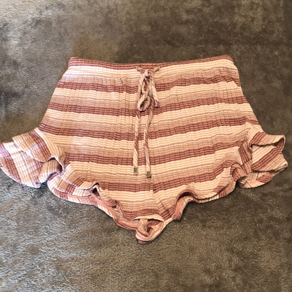 Pink and purple flowy shorts